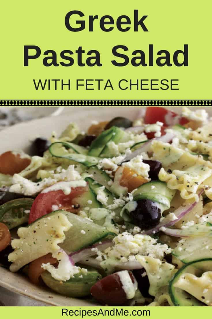 Greek Herb Pasta Salad With Feta Cheese - Recipes & Me