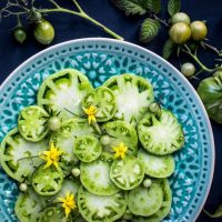 For fried green tomatoes recipe - use fresh sliced green tomatoes ready to coat and fry for fried green tomatoes.